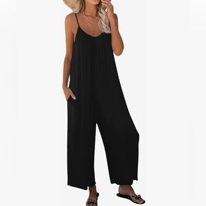 Black Women's Adjustable Jumpsuit With Pockets